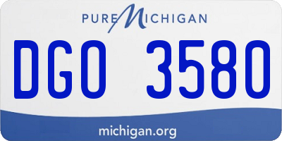 MI license plate DGO3580
