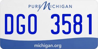 MI license plate DGO3581