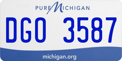 MI license plate DGO3587