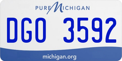 MI license plate DGO3592