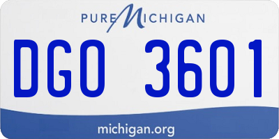 MI license plate DGO3601