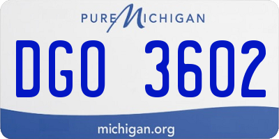 MI license plate DGO3602