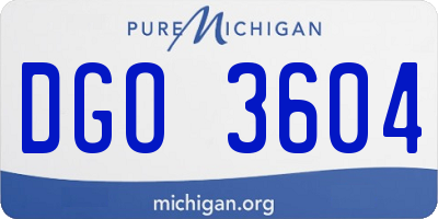 MI license plate DGO3604