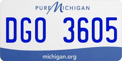 MI license plate DGO3605