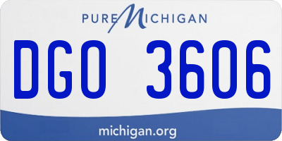 MI license plate DGO3606