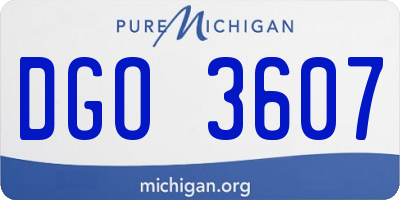 MI license plate DGO3607