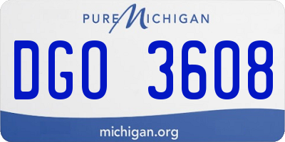MI license plate DGO3608