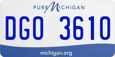 MI license plate DGO3610