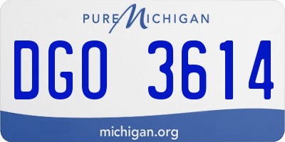 MI license plate DGO3614