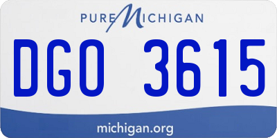 MI license plate DGO3615