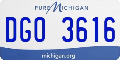 MI license plate DGO3616