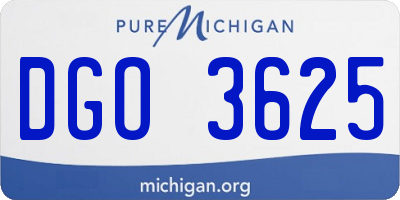 MI license plate DGO3625
