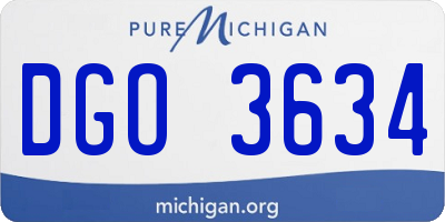MI license plate DGO3634