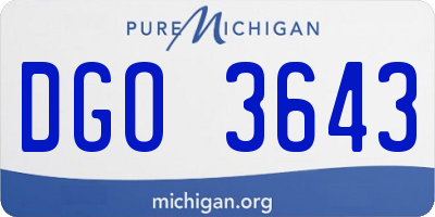 MI license plate DGO3643