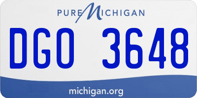 MI license plate DGO3648