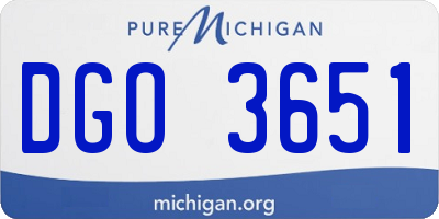 MI license plate DGO3651