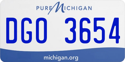 MI license plate DGO3654