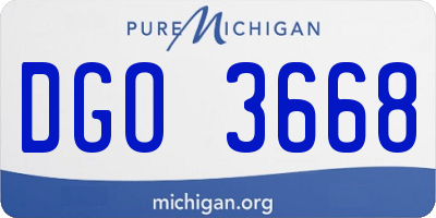 MI license plate DGO3668