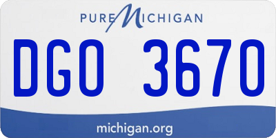 MI license plate DGO3670