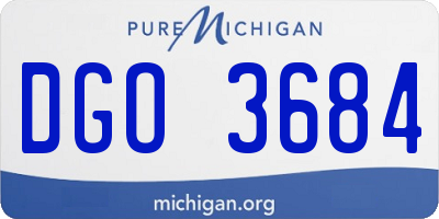 MI license plate DGO3684