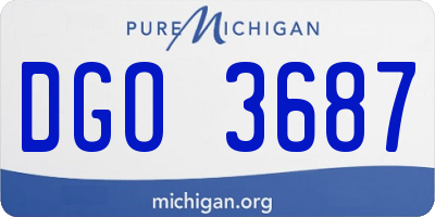 MI license plate DGO3687
