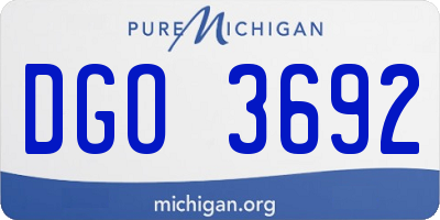 MI license plate DGO3692
