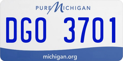 MI license plate DGO3701