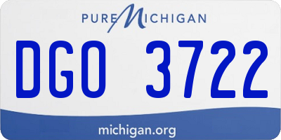 MI license plate DGO3722