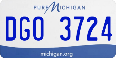 MI license plate DGO3724