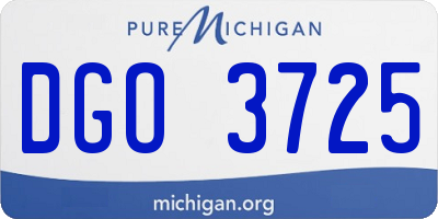 MI license plate DGO3725
