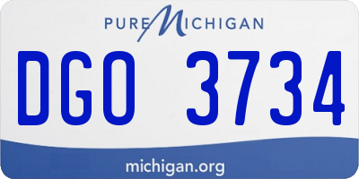 MI license plate DGO3734