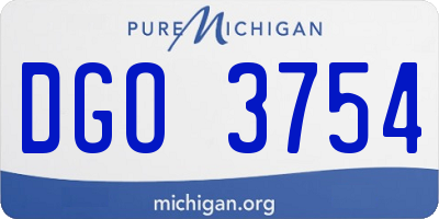 MI license plate DGO3754