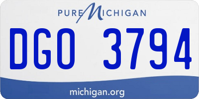 MI license plate DGO3794