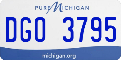 MI license plate DGO3795