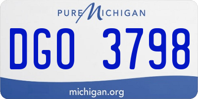 MI license plate DGO3798