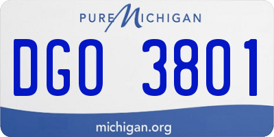 MI license plate DGO3801