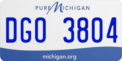 MI license plate DGO3804