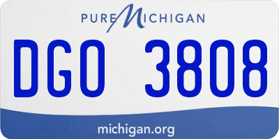 MI license plate DGO3808