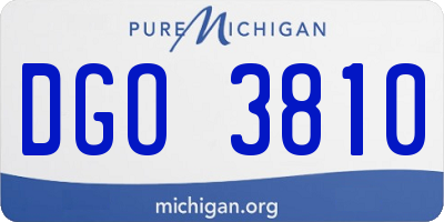 MI license plate DGO3810