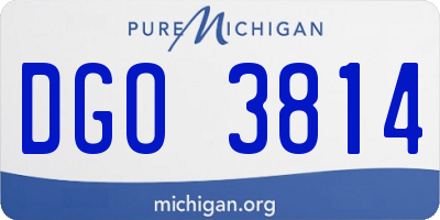 MI license plate DGO3814