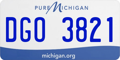 MI license plate DGO3821