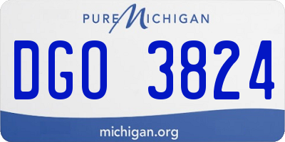 MI license plate DGO3824