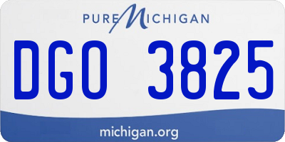 MI license plate DGO3825