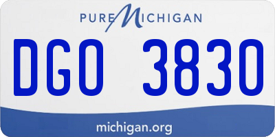 MI license plate DGO3830