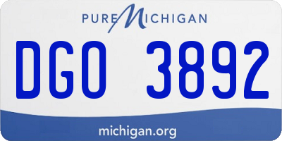 MI license plate DGO3892