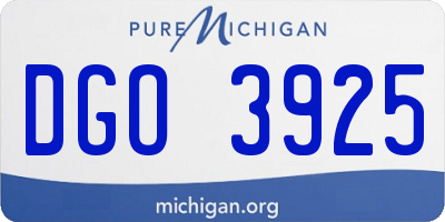 MI license plate DGO3925