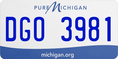 MI license plate DGO3981