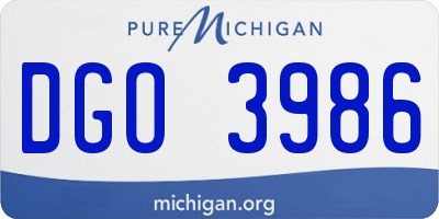 MI license plate DGO3986