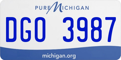 MI license plate DGO3987