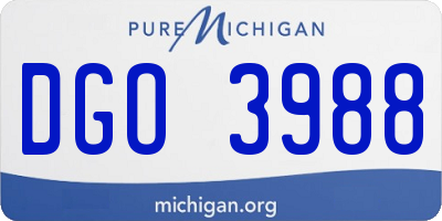 MI license plate DGO3988